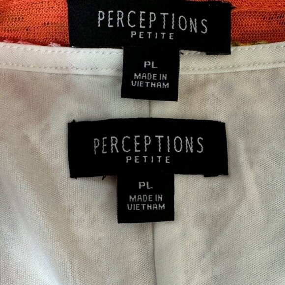 Perceptions Petite PL Floral Lace Dress with Coral Cardigan – 2-Piece Set - Picture 4 of 5